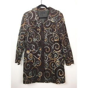 Bentley A Vintage brown Swirl button corduroy coat